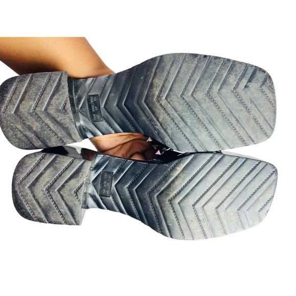 Nicole Miller Womens Block Heels Slip On Sandals Studded Black Size 10 - Picture 4 of 8